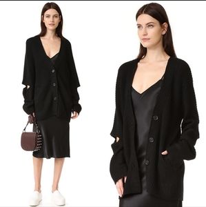 Public School Toni Oversized Black Cardigan Chunky Knit